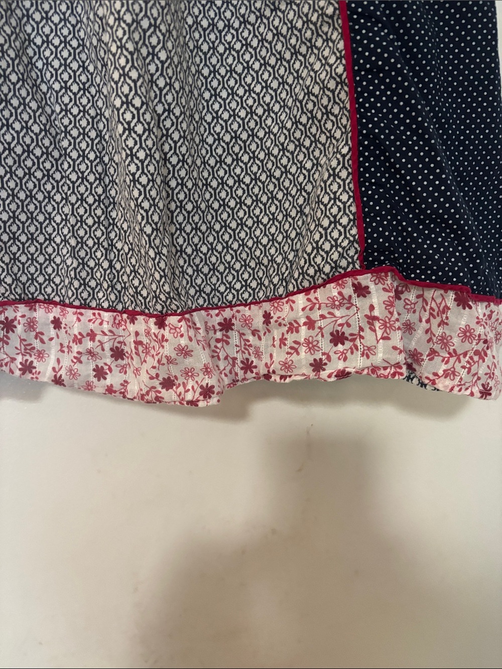 Oh! Mamma Navy, White & Pink Mixed-Print Babydoll Tunic - Picture 2 of 7